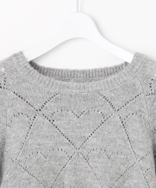 Feroux ハート柄ニット プルオーバー ライトグレー系