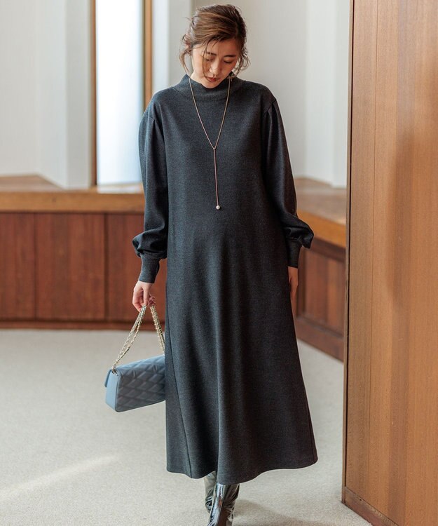 23区 【洗える】ウールミルドジャージー ワンピース グレー系