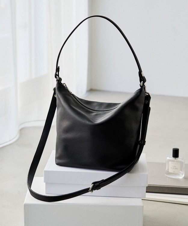 russet 《3/4～価格改定》ソフトレザーシンプルショルダーバッグ(CE-1328-WEB) Black2