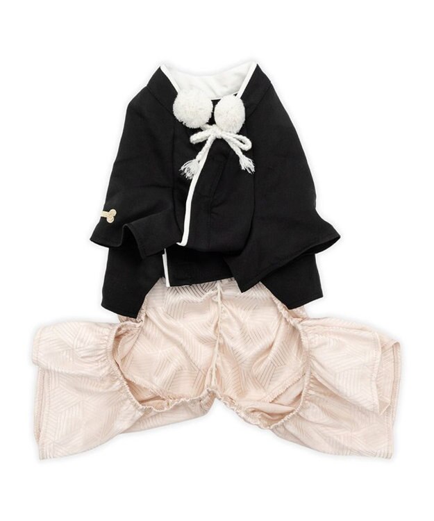 PET PARADISE ペットパラダイス 紋付き刺繍袴 中型犬 大型犬 ブラック×ホワイト