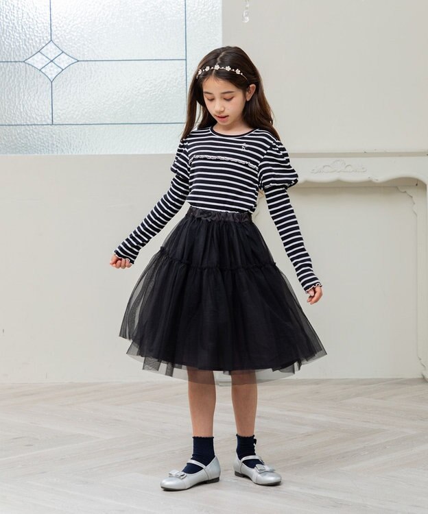 組曲 KIDS 【S-Lサイズ】チュール スカート ブラック系