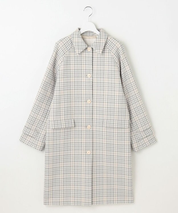 自由区 S 【洗える】オルタネートチェック コート ベージュ
