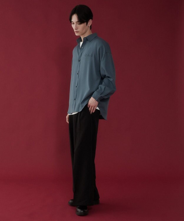 WEGO アムンゼンワンポイントBIGシャツ（LS） サックス