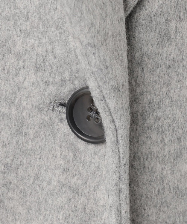 自由区 L 【WEB限定】ブラッシュドビーバー チェスターコート ライトグレー系