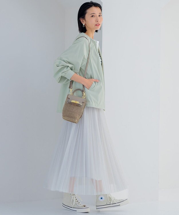 23区 L 【洗える/撥水加工】ナイロン2WAYストレッチ  ブルゾン [WEB限定]スモーキーグリーン系