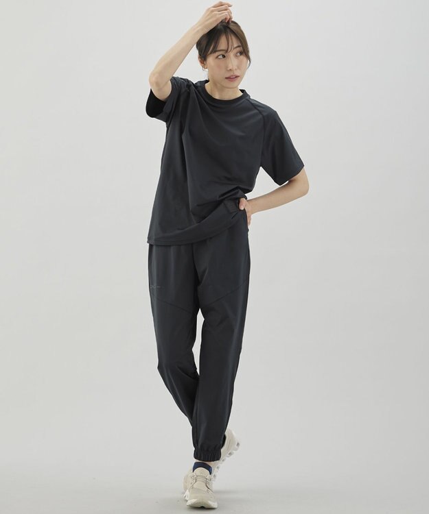 CW-X 【UNISEX】 CW-X トップス ハイゲージニットＴシャツ 半袖 3分袖 Ｕネック UVカット率90%以上(本体) 吸汗速乾(本体) ユニセックス DLR175 /ワコール ブラック