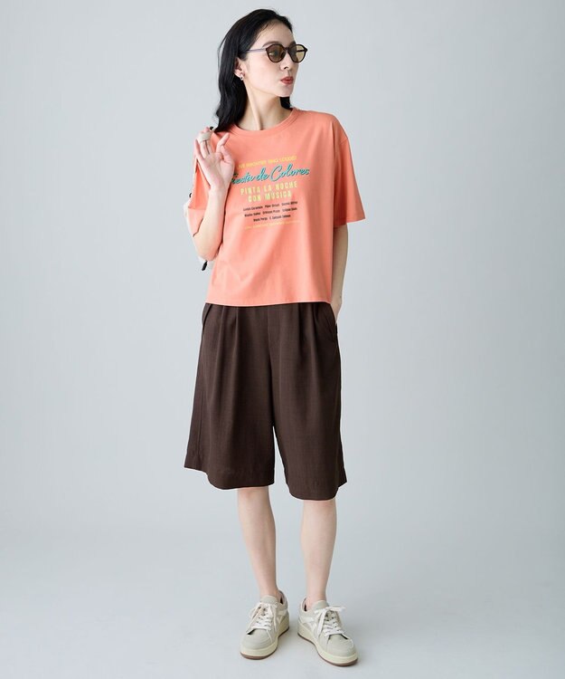 ANY ANYファンクションロゴTシャツ コーラルオレンジ