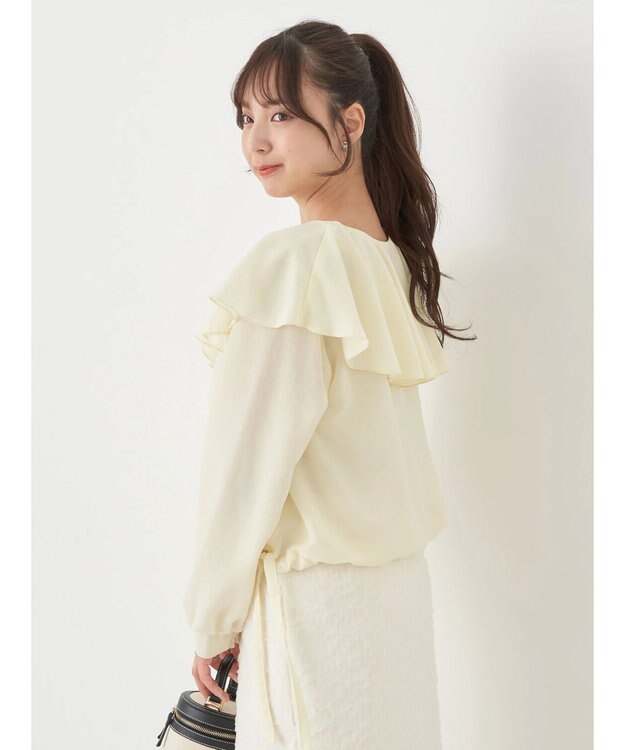 earth music&ecology ラッフルシアードロストブラウス Yellow