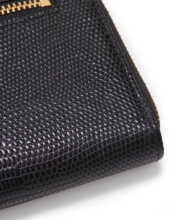 TOPKAPI 【TOPKAPI】イタリアンレザー リザード型押し Lファスナー長財布マチ付き LUCIA ルチア ブラック