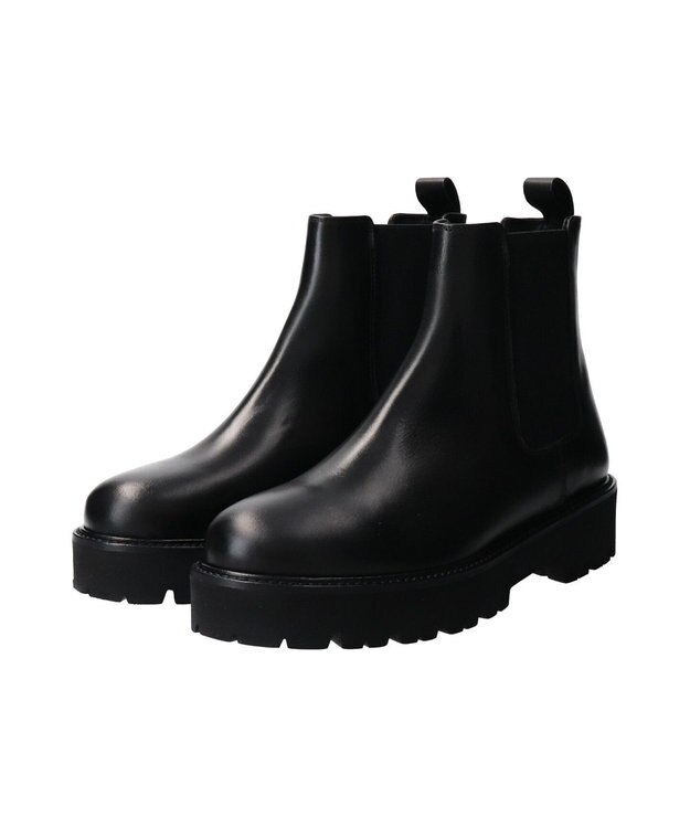 INTER-CHAUSSURES 【PASCUCCI】ラウンドトウベーシックサイドゴアブーツ ブラック