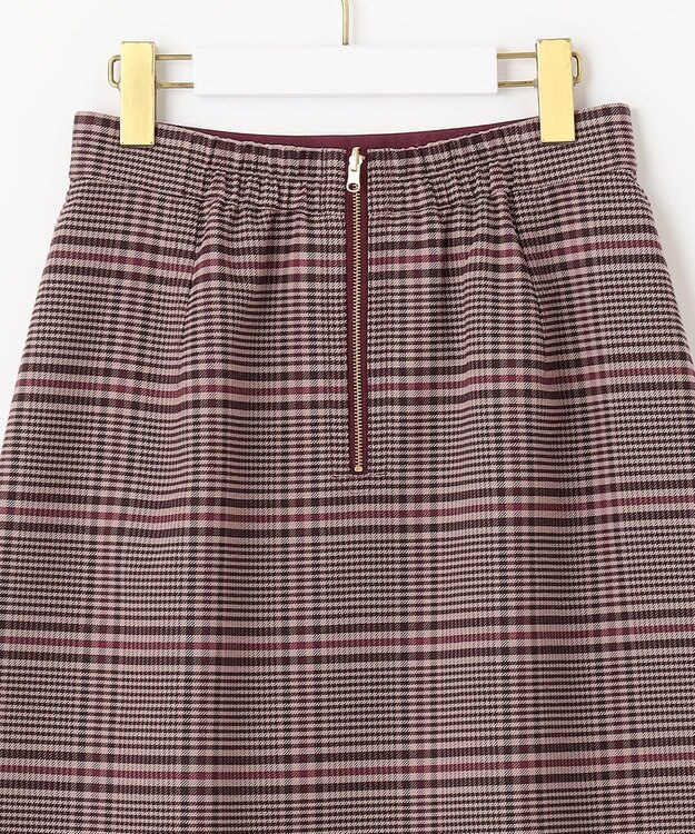 ANY SIS 【2WAY】リバーシブルチェック スカート ベージュチェック×ボルドー