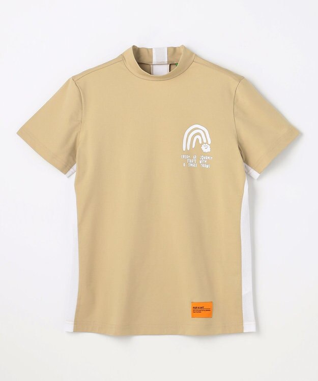 PW CIRCULUS 【WOMEN】メッシュコンビ モックネックT ゴルフウェア レディース ベージュ系