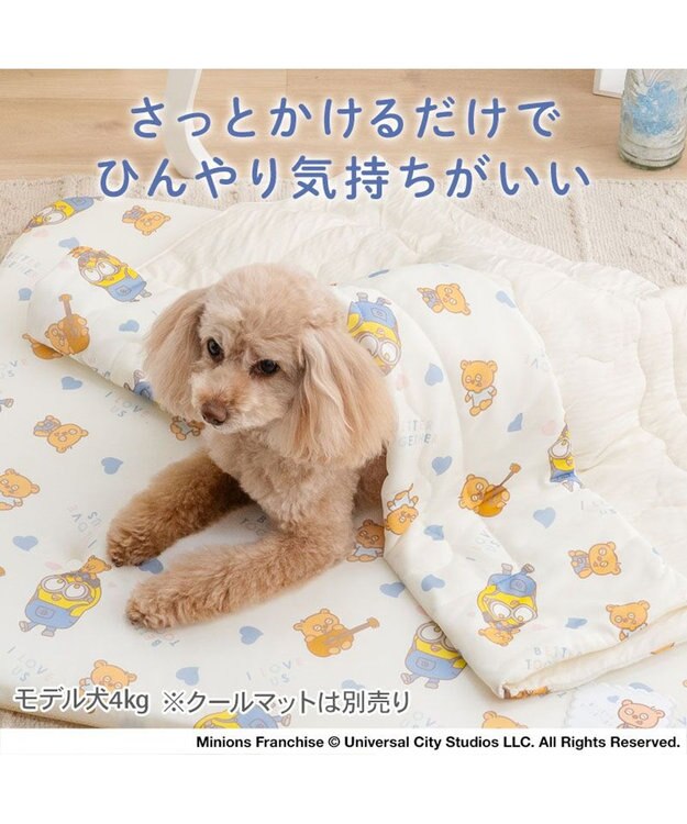 PET PARADISE ミニオン もちっと クール ケット 《おすわり柄》 ベージュ