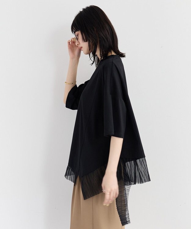 YECCA VECCA 裾アシメデザインプルオーバー Black