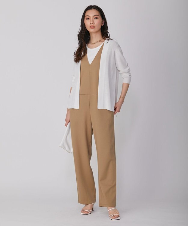 ICB L 【WEB限定カラーあり・洗える】コットンアセテートカーディガン アイボリー系