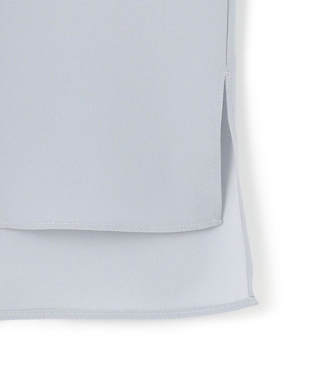 ICB L 【UVケア・速乾・接触冷感・洗える】BackSatinAmunzen デザインブラウス サックスグレー系