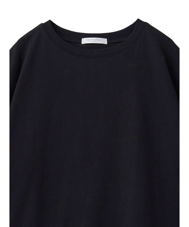 Green Parks ５分袖裾シアードッキングチュニック Black