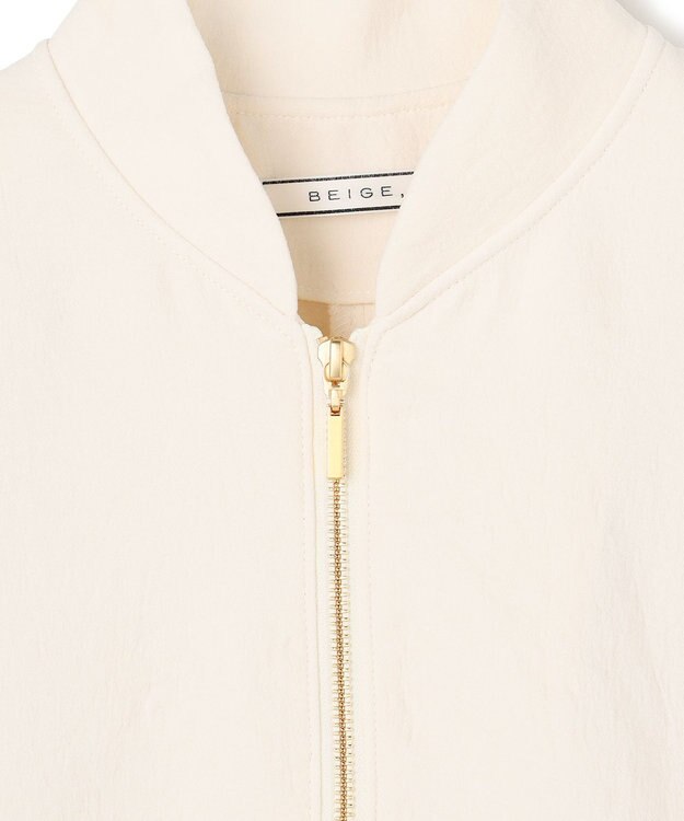BEIGE， 【洗える】POMONA / ゴールドジップライトブルゾン Ecru