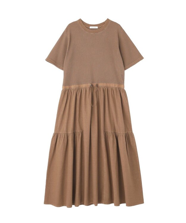 Green Parks ドロストピグメントドッキングワンピース Brown