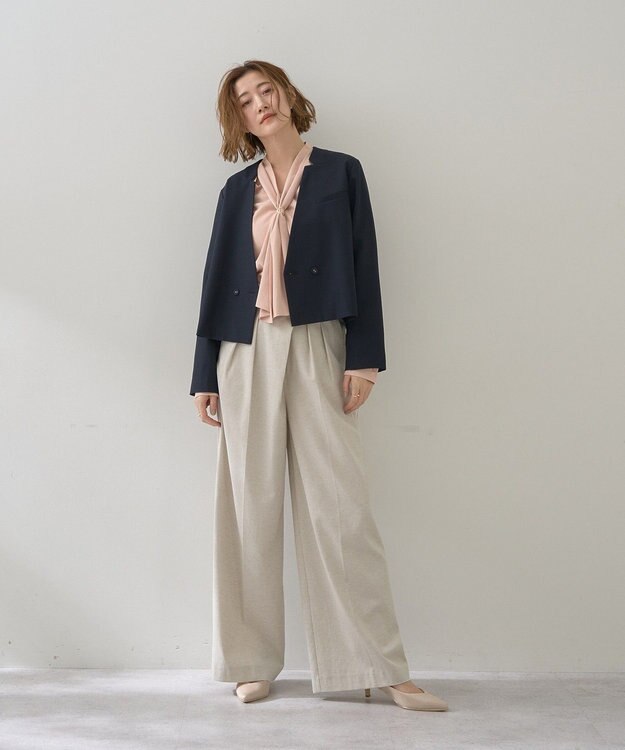 YECCA VECCA 【2点SET】ショートジャケットセットキャミワンピース Navy