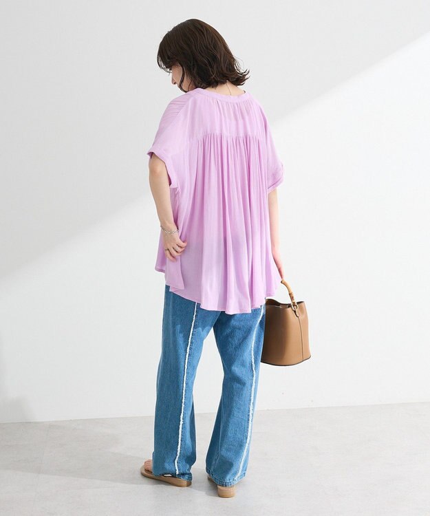 Green Parks Ｉ　レーヨンクレープブラウス Black