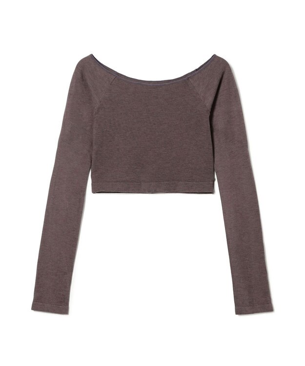 Chacott ラウンドネック・ショートトップ (サーモギア(R)糸使用） ココアブラウン