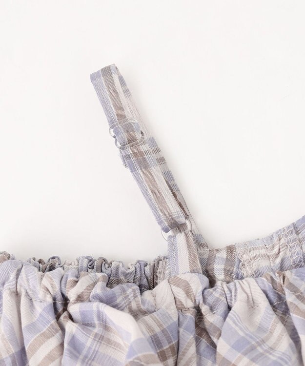 ANY KIDS 【洗濯機可能】2WAY チェックブラウス ブラウン