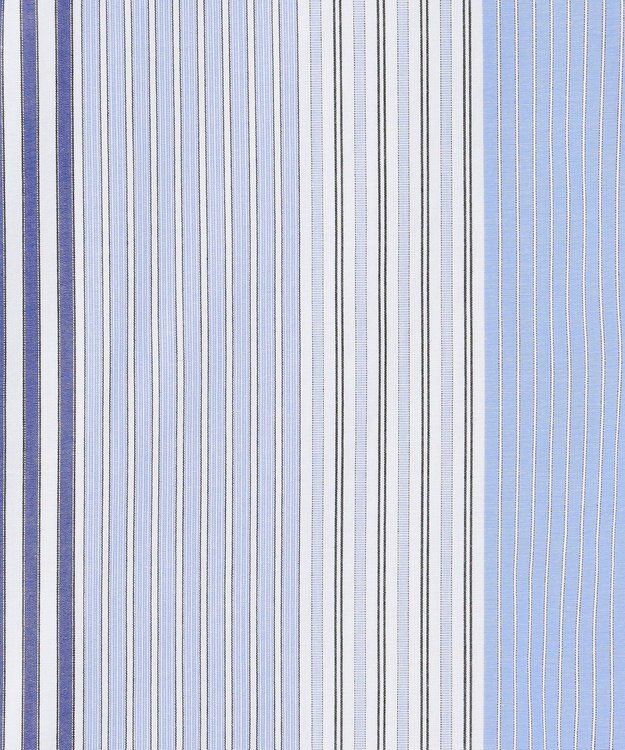 J.PRESS YORK STREET 【UNISEX】マルチストライプバンドカラー シャツ サックスブルー系7