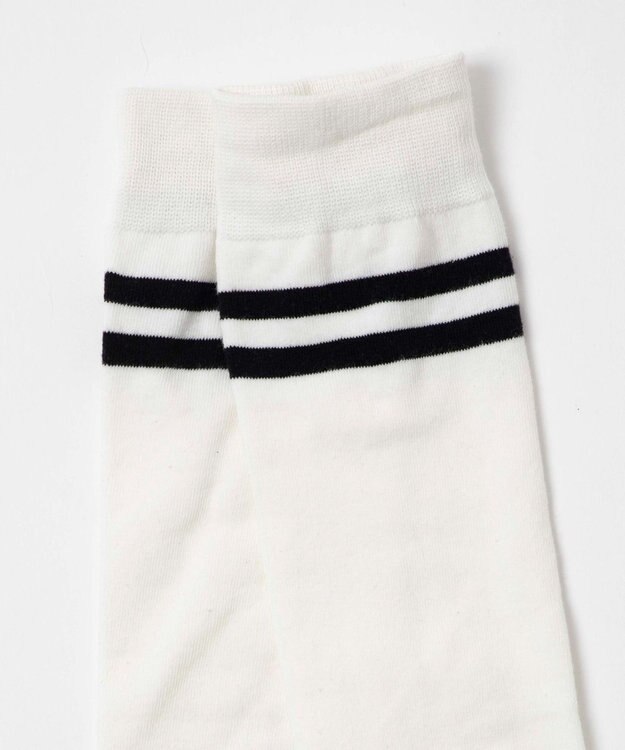 WEGO 2ラインハイソックス ホワイト