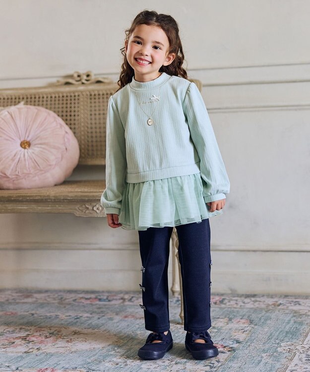 ANY KIDS 裏起毛 ネックレス トレーナー ミント