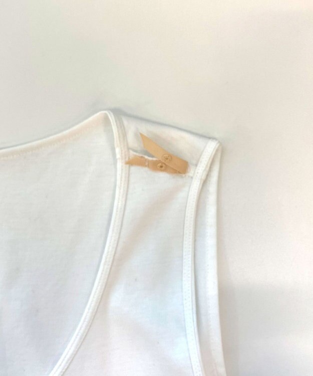 自由区 【洗える】ファンクショナルジャージー タンクトップ アイボリー系