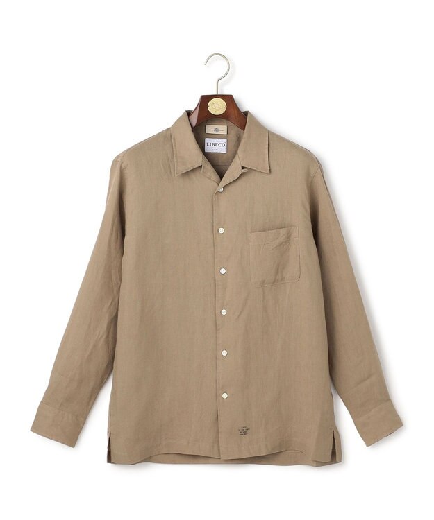J.PRESS MEN 【LIBECO】リネンオープンカラー シャツ ベージュ系