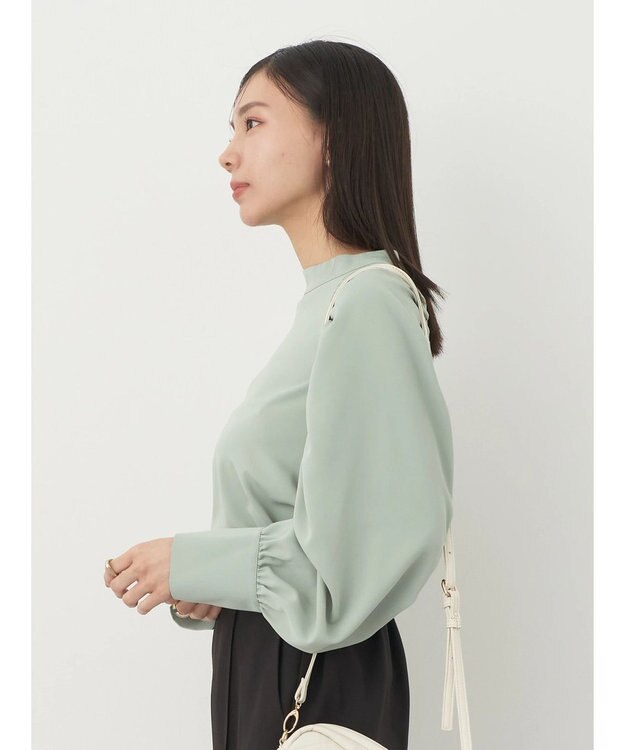 earth music&ecology ラグランギャザースリーブブラウス Mint