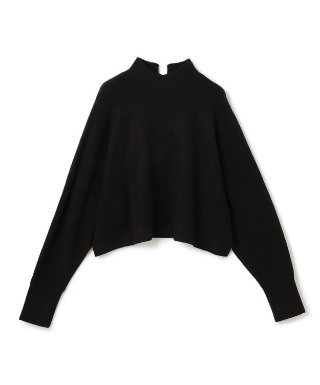 UNFILO ふわふわニット クロップドハイネック ブラック