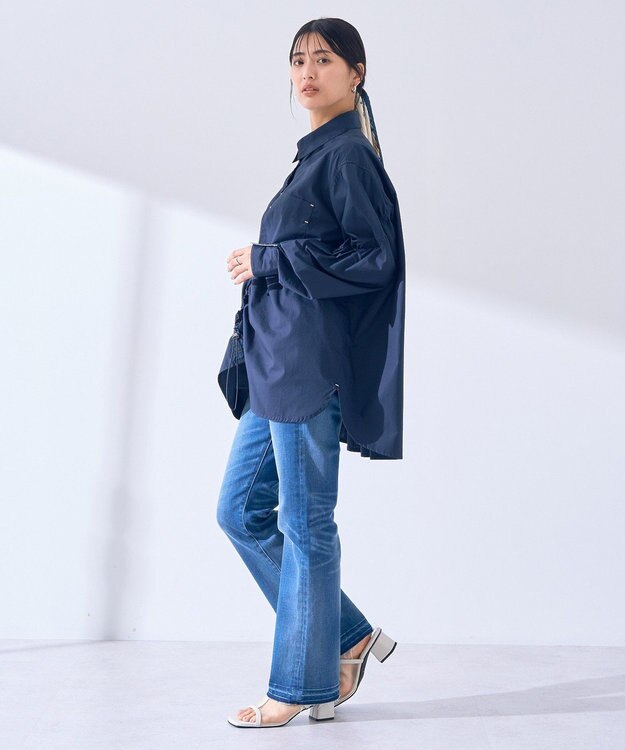 YECCA VECCA カットオフスリムストレートデニムパンツ Indigo