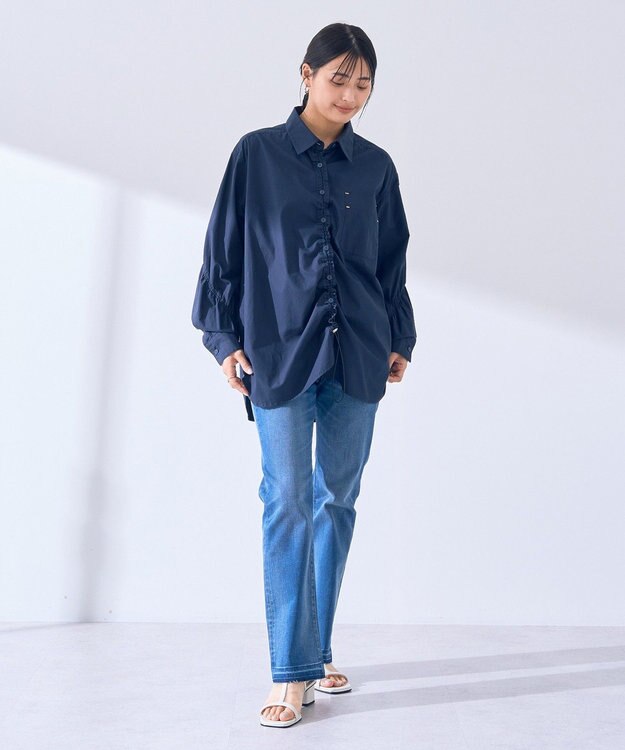 YECCA VECCA カットオフスリムストレートデニムパンツ Indigo