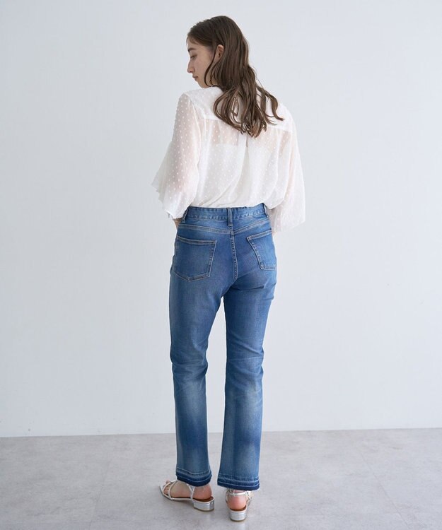 YECCA VECCA カットオフスリムストレートデニムパンツ Indigo