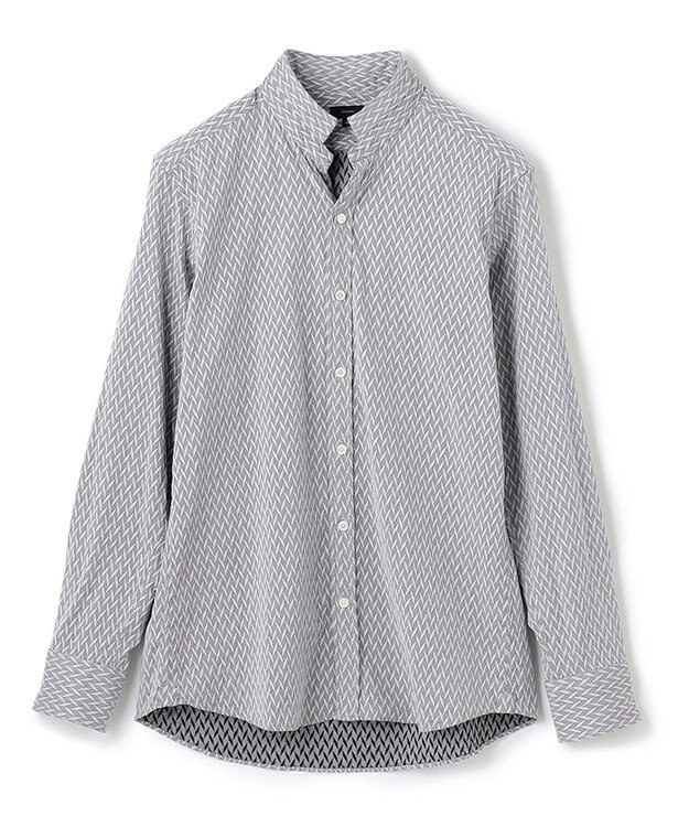 JOSEPH HOMME アロージャガードストレッチ ウイングカラーシャツ ライトグレー系
