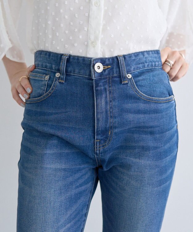 YECCA VECCA カットオフスリムストレートデニムパンツ Indigo