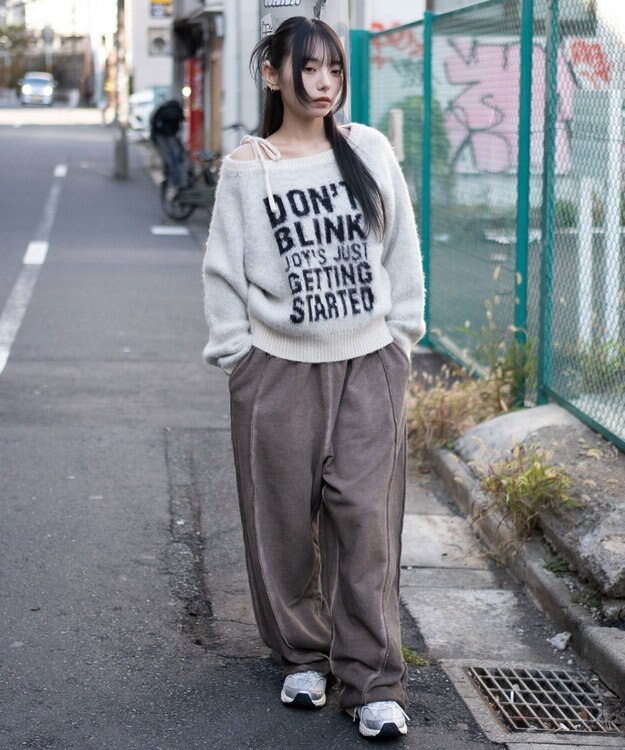 WEGO 【ユニセックス着用ITEM/ウエストゴム】スウィッチングスウェットパンツ ブラウン