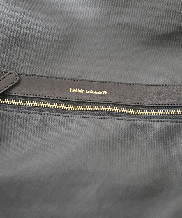 Hekhèr Le Style de Vie 【日本製 / A4サイズ対応/汚れにくい】PUコットンキャンバス リュックサック ブラック