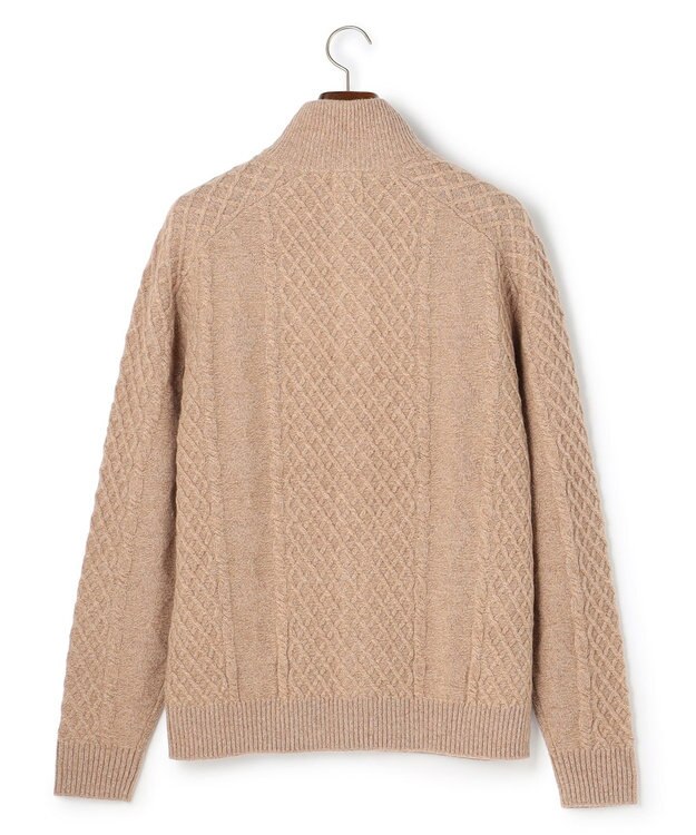 J.PRESS MEN ウール×カシミヤの上質素材【Cash Lamb's Wool】ハイネックケーブル カーディガン_25年モデル ベージュ系
