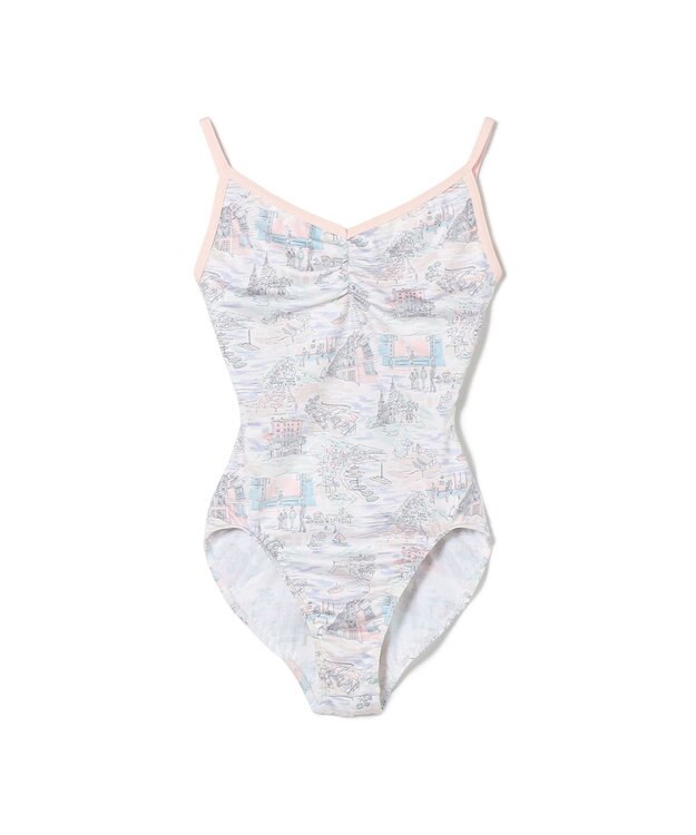 Chacott キャミソールオレオタード ピンクプリント