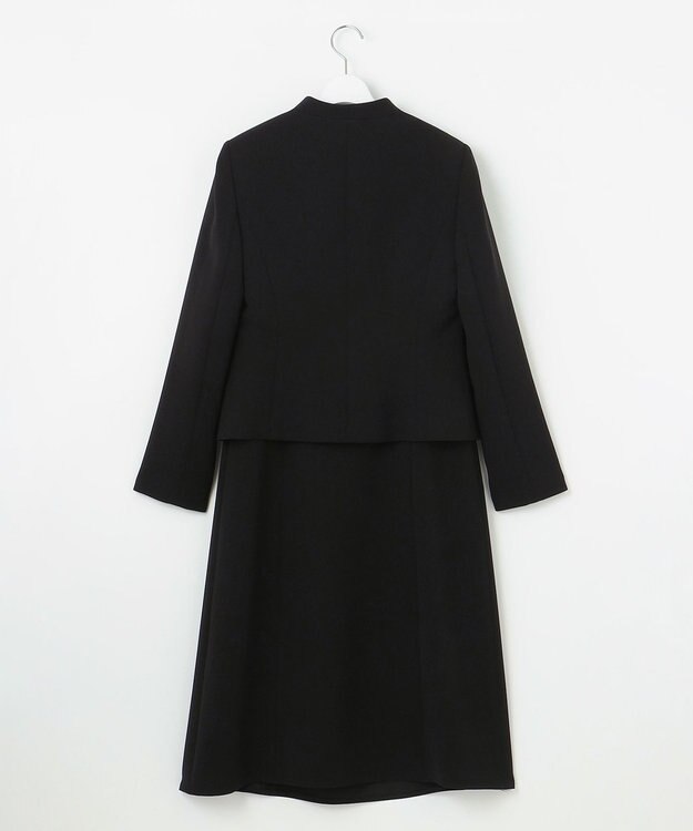 自由区 FORMAL 【洗える/縦横ストレッチ】セオプラスエス横二重ジャケット＋ワンピース ブラック系