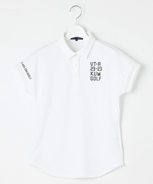 23区GOLF 【WOMEN】エイトロックカノコ カラーポロシャツ ホワイト系