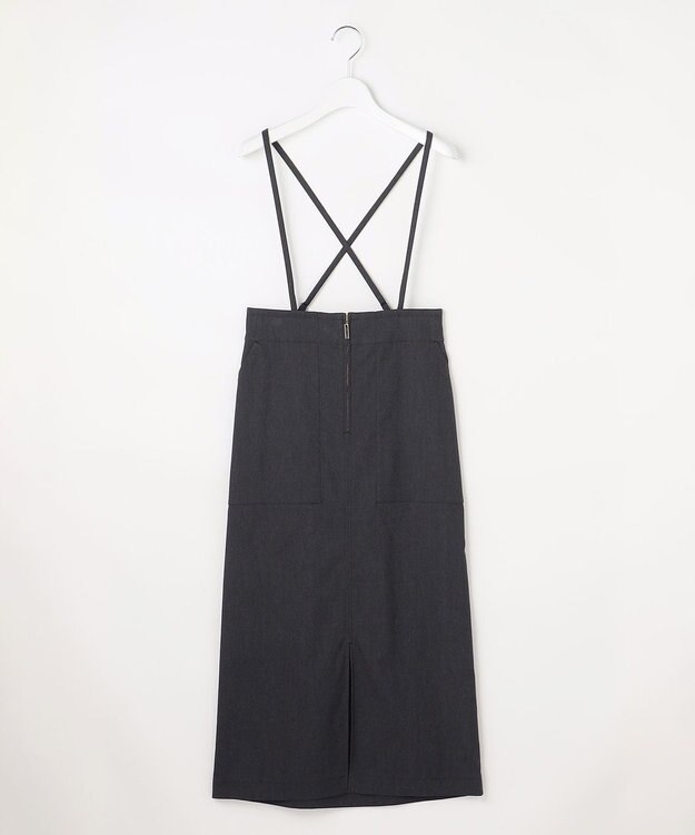 ANY SIS 【2WAY】フロントジップタイト スカート ネイビーシャンブレー