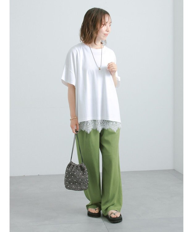 Te chichi 【遮熱/調温】ワイドTシャツ オフホワイト