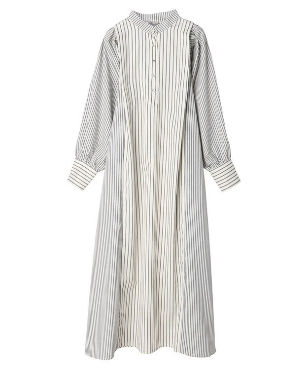 Green Parks ＫＢＦ　ストライプシャツワンピース Beige