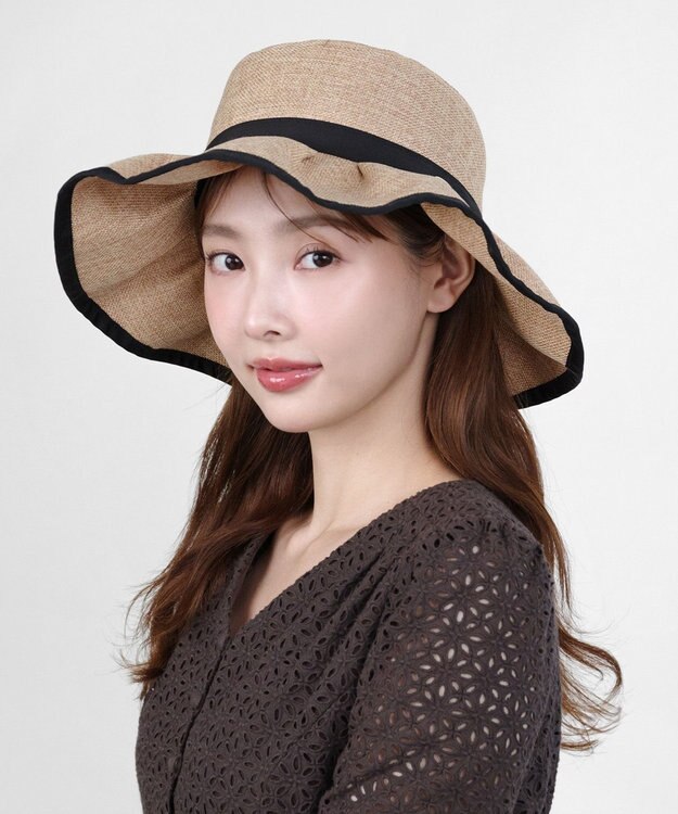 TOCCA 【UV99%以上カット・吸水速乾・抗菌防臭・洗える・サイズ調整可】FRILL HAT ハット ベージュ系