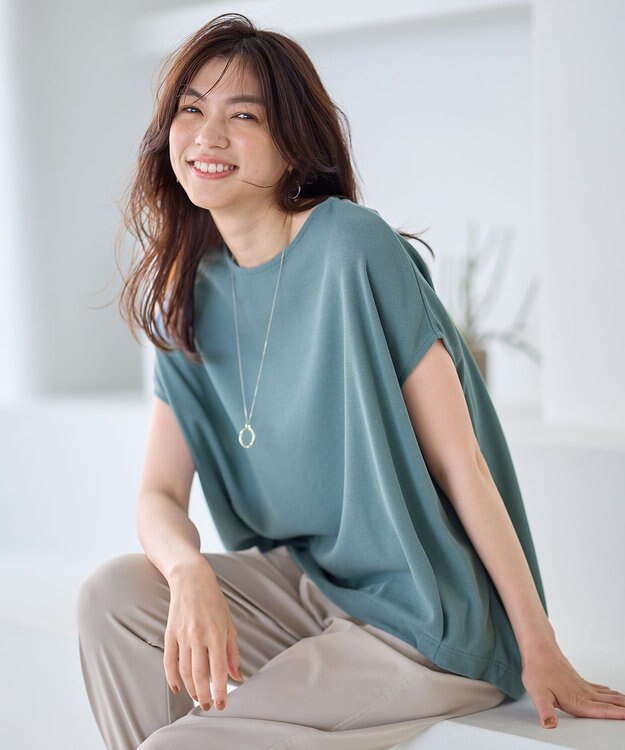 ANY ワッフルプルオーバー ターコイズ